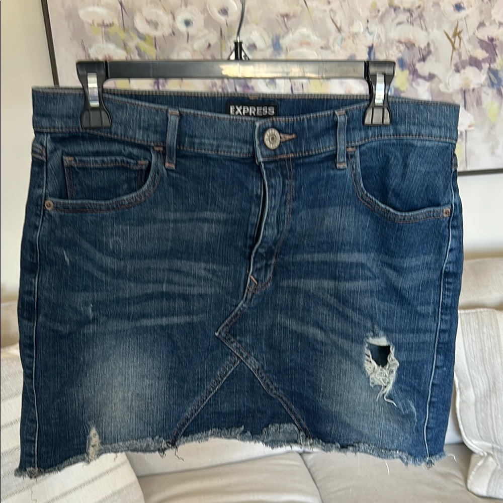 Express Women's Blue Denim Skirt